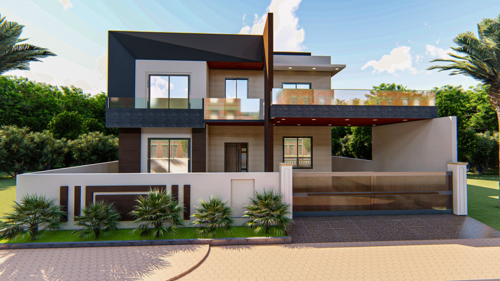 exterior front view modern